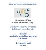 Struktūrinių klausimų pavyzdžiai. Užduotis „Vertikaliai mesto kūno judėjimas ir energija“